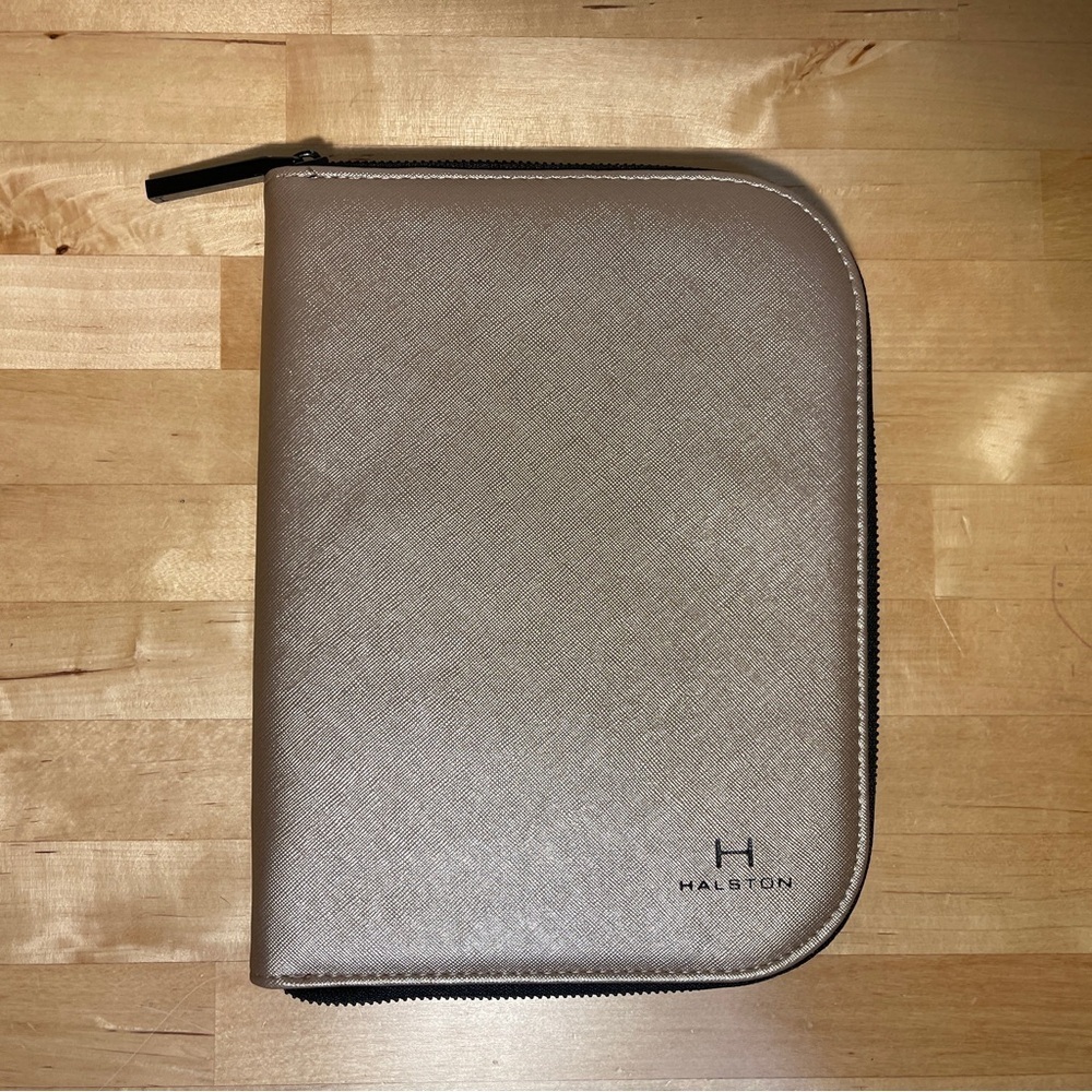 H by Halston Jewelry Travel Organizer Portfolio Case Zip Around Vegan Leather